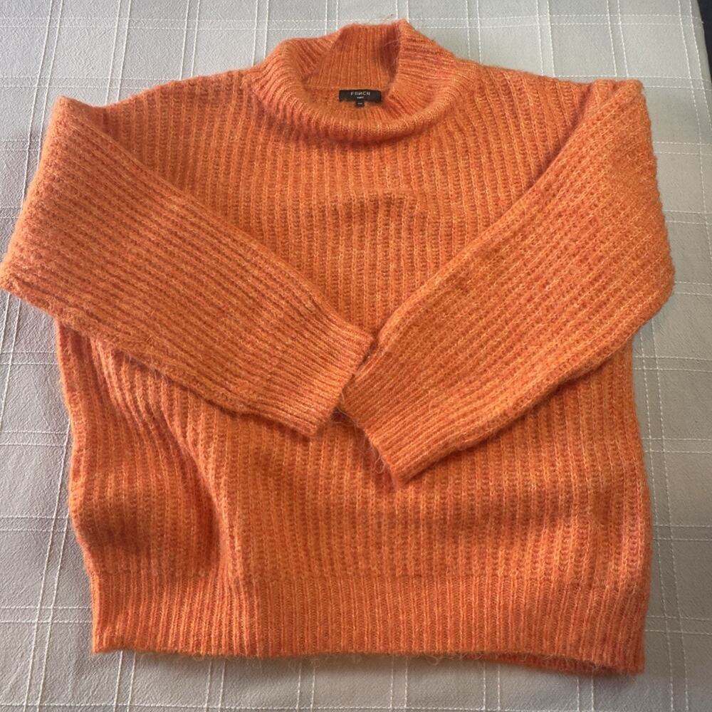FRNCH Paris Anthropologie Orange Chunky Knit Sweater Tennessee UT Vols Cozy